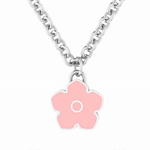 Flower Power - Necklace - Pink Enamel - 925 Sterling Silver - Gab Mc Neil