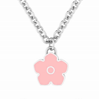 Flower Power - Necklace - Pink Enamel - 925 Sterling Silver - Gab Mc Neil