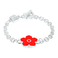 Flower Power - Bracelet - Red Enamel - 925 Sterling Silver - Gab Mc Neil