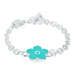 Flower Power - Bracelet - Turquoise Enamel - 925 Sterling Silver - Gab Mc Neil